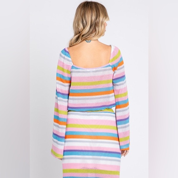 GeeGee Multi Color Knit Top & Skirt Set, 1XL - Picture 4 of 5